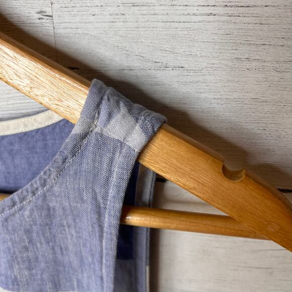 J Jill Dress Womens Size XS Blue & White Love Linen Gingham 100% Linen Tie - Picture 11 of 16